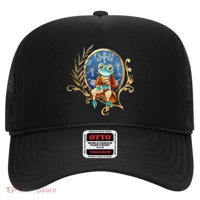 Magic Wizard Frog Fantasy High Crown Mesh Back Trucker Hat