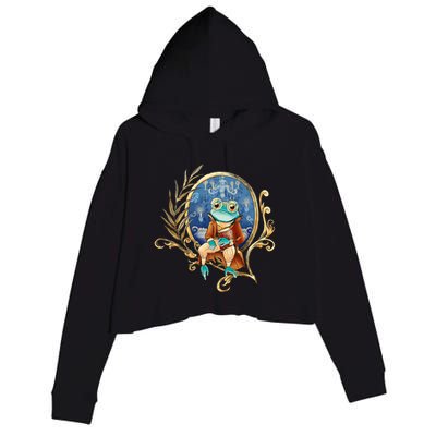 Magic Wizard Frog Fantasy Crop Fleece Hoodie