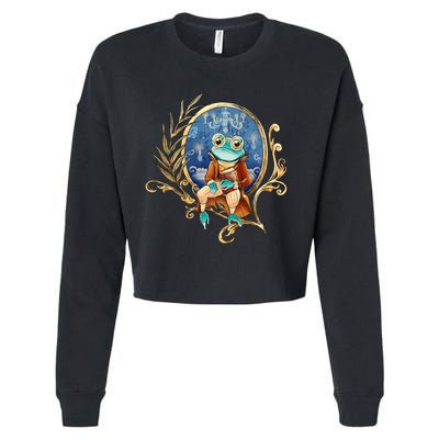 Magic Wizard Frog Fantasy Cropped Pullover Crew