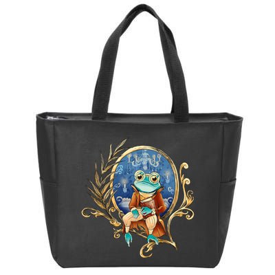 Magic Wizard Frog Fantasy Zip Tote Bag