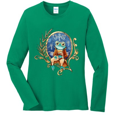 Magic Wizard Frog Fantasy Ladies Long Sleeve Shirt