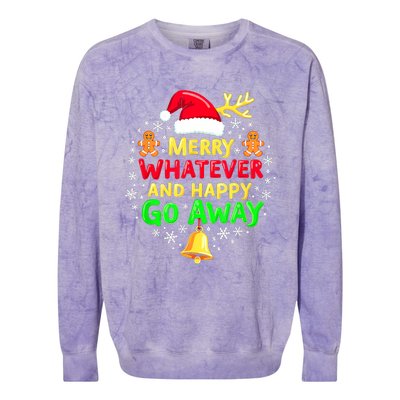 Merry Whatever Funny Christmas Quote Ugly Xmas Pj Colorblast Crewneck Sweatshirt