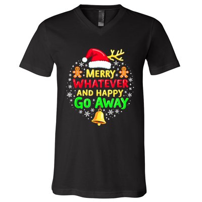 Merry Whatever Funny Christmas Quote Ugly Xmas Pj V-Neck T-Shirt