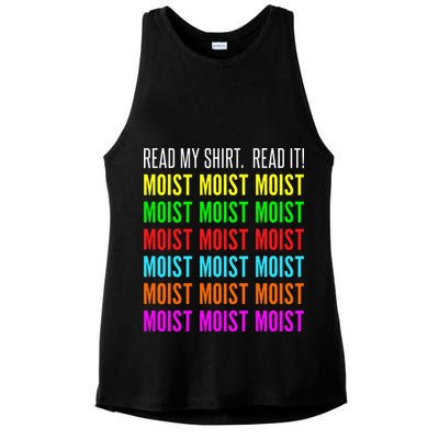 Moist Word Funny Read My For Moisture And Moist Lover Ladies PosiCharge Tri-Blend Wicking Tank