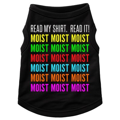 Moist Word Funny Read My For Moisture And Moist Lover Doggie Tank