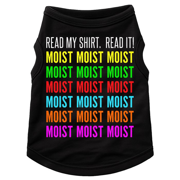 Moist Word Funny Read My For Moisture And Moist Lover Doggie Tank