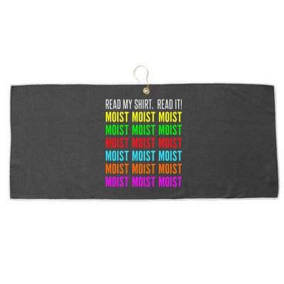 Moist Word Funny Read My For Moisture And Moist Lover Large Microfiber Waffle Golf Towel