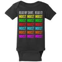 Moist Word Funny Read My For Moisture And Moist Lover Baby Bodysuit