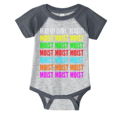 Moist Word Funny Read My For Moisture And Moist Lover Infant Baby Jersey Bodysuit
