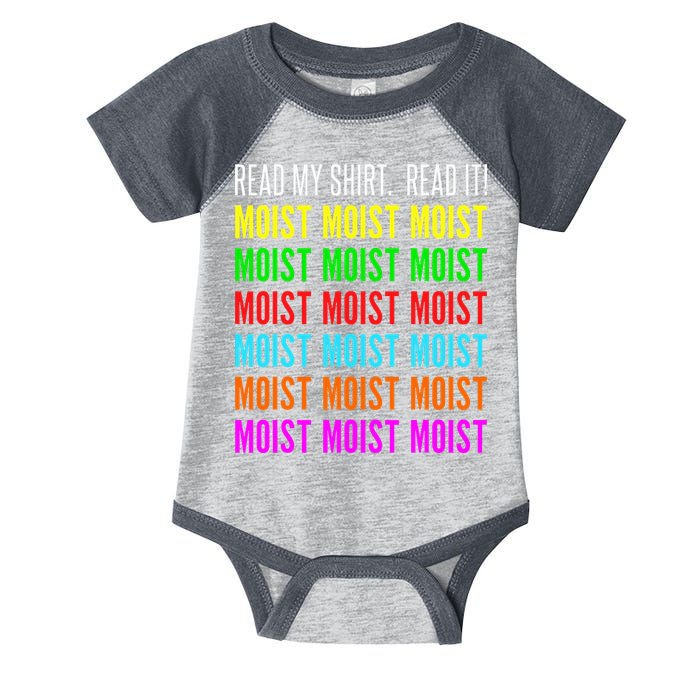 Moist Word Funny Read My For Moisture And Moist Lover Infant Baby Jersey Bodysuit