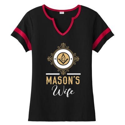 Mason's Wife Freemason Masonic Fraternal Freemasonry Ladies Halftime Notch Neck Tee