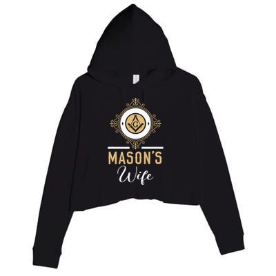 Mason's Wife Freemason Masonic Fraternal Freemasonry Crop Fleece Hoodie