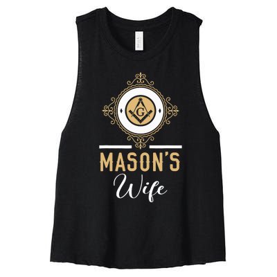 Mason's Wife Freemason Masonic Fraternal Freemasonry Women's Racerback Cropped Tank