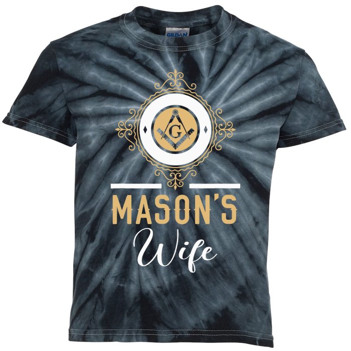 Mason's Wife Freemason Masonic Fraternal Freemasonry Kids Tie-Dye T-Shirt