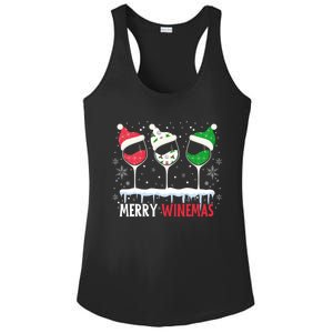 Merry Winemas Funny Christmas Spirits Glasses Of Wine Xmas Cool Gift Ladies PosiCharge Competitor Racerback Tank