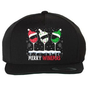 Merry Winemas Funny Christmas Spirits Glasses Of Wine Xmas Cool Gift Wool Snapback Cap