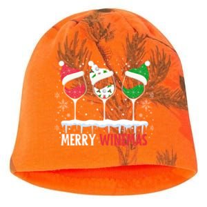 Merry Winemas Funny Christmas Spirits Glasses Of Wine Xmas Cool Gift Kati - Camo Knit Beanie