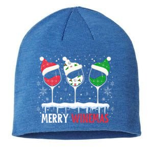 Merry Winemas Funny Christmas Spirits Glasses Of Wine Xmas Cool Gift Sustainable Beanie