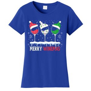 Merry Winemas Funny Christmas Spirits Glasses Of Wine Xmas Cool Gift Women's T-Shirt