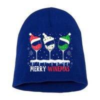 Merry Winemas Funny Christmas Spirits Glasses Of Wine Xmas Cool Gift Short Acrylic Beanie