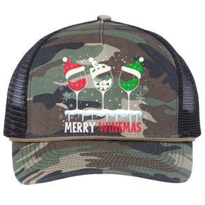 Merry Winemas Funny Christmas Spirits Glasses Of Wine Xmas Cool Gift Retro Rope Trucker Hat Cap