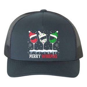 Merry Winemas Funny Christmas Spirits Glasses Of Wine Xmas Cool Gift Yupoong Adult 5-Panel Trucker Hat