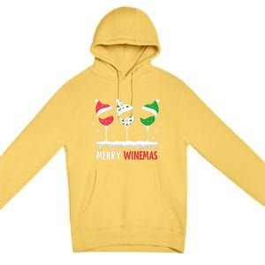 Merry Winemas Funny Christmas Spirits Glasses Of Wine Xmas Gift Premium Pullover Hoodie