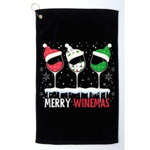 Merry Winemas Funny Christmas Spirits Glasses Of Wine Xmas Gift Platinum Collection Golf Towel