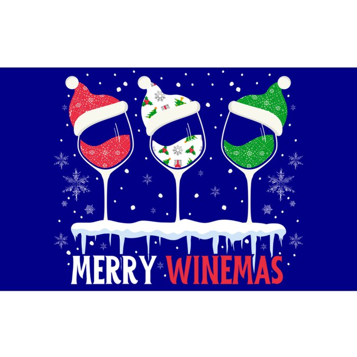 Merry Winemas Funny Christmas Spirits Glasses Of Wine Xmas Gift Bumper Sticker