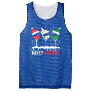 Merry Winemas Funny Christmas Spirits Glasses Of Wine Xmas Gift Mesh Reversible Basketball Jersey Tank