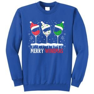 Merry Winemas Funny Christmas Spirits Glasses Of Wine Xmas Gift Tall Sweatshirt