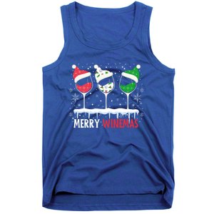 Merry Winemas Funny Christmas Spirits Glasses Of Wine Xmas Gift Tank Top