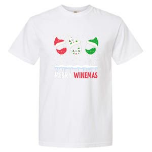 Merry Winemas Funny Christmas Spirits Glasses Of Wine Xmas Gift Garment-Dyed Heavyweight T-Shirt