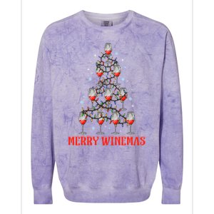 Merry Winemas Funny Ugly Christmas Gift Colorblast Crewneck Sweatshirt