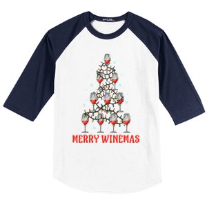 Merry Winemas Funny Ugly Christmas Gift Baseball Sleeve Shirt