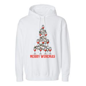 Merry Winemas Funny Ugly Christmas Gift Garment-Dyed Fleece Hoodie