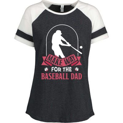 Make Way For The Baseball Dad Baseballer Father Daddy Papa Gift Enza Ladies Jersey Colorblock Tee