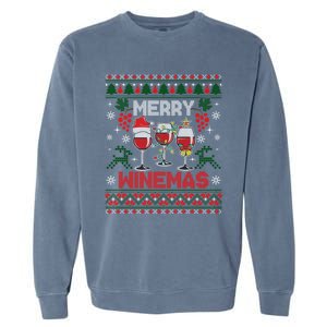 Merry Winemas Funny Wine Ing Ugly Christmas Gift Garment-Dyed Sweatshirt