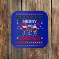 Merry Winemas Funny Wine Ing Ugly Christmas Gift Coaster