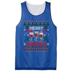 Merry Winemas Funny Wine Ing Ugly Christmas Gift Mesh Reversible Basketball Jersey Tank