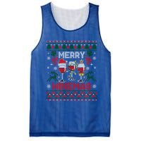 Merry Winemas Funny Wine Ing Ugly Christmas Gift Mesh Reversible Basketball Jersey Tank