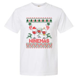 Merry Winemas Funny Wine Ing Ugly Christmas Gift Garment-Dyed Heavyweight T-Shirt