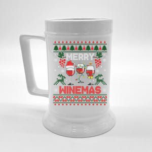 Merry Winemas Funny Wine Ing Ugly Christmas Gift Beer Stein