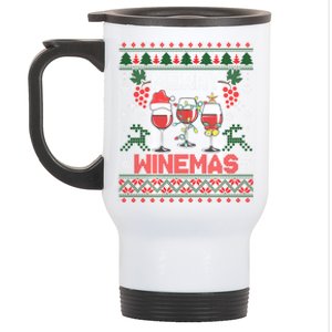 Merry Winemas Funny Wine Ing Ugly Christmas Gift Stainless Steel Travel Mug