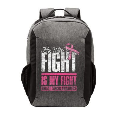 My Wifes Fight Is My Fight Husband Breast Cancer Awareness Vector Backpack