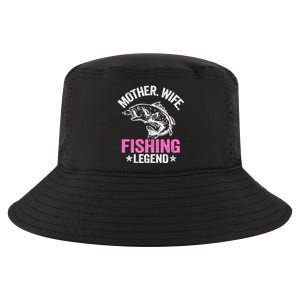 Mother Wife Fishing Legend Fisher Grandma Mom Fishing Gift Cool Comfort Performance Bucket Hat