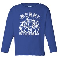 Merry Woofmas Funny Dogs Christmas Dog Mom Xmas Dog Lover Gift Toddler Long Sleeve Shirt