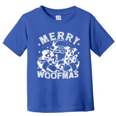 Merry Woofmas Funny Dogs Christmas Dog Mom Xmas Dog Lover Gift Toddler T-Shirt