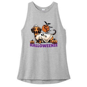 My Weenie Funny Dog Halloweenie Dachshund Weiner Halloween Ladies PosiCharge Tri-Blend Wicking Tank