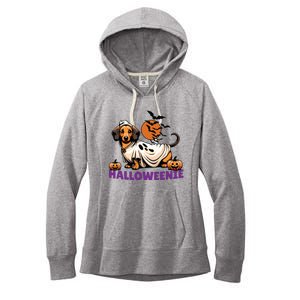 My Weenie Funny Dog Halloweenie Dachshund Weiner Halloween Women's Fleece Hoodie